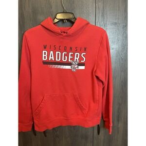 Wisconsin Badgers Hoodie Red Pullover Sweatshirt NCAA College XL‎ NWT